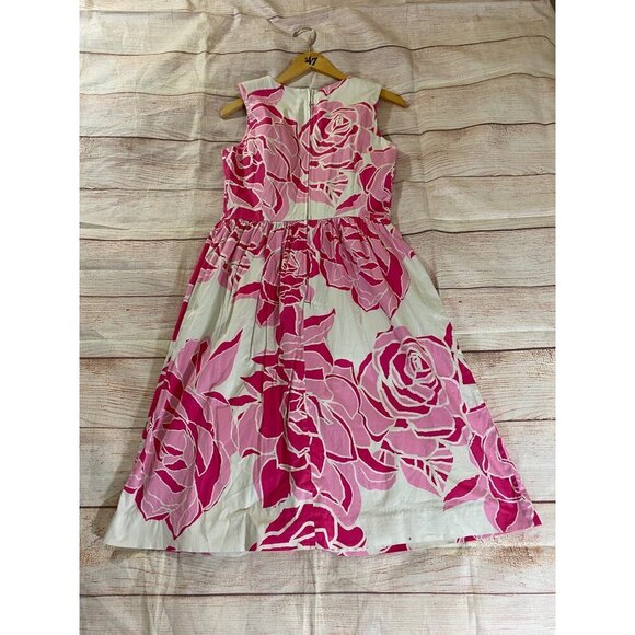 Lilly Pulitzer Women's Kaya Cameo White Pink Printed Dress - 8 - Picture 10 of 14